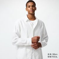 优衣库 法国麻条纹衬衫/长袖优衣库男装女装衬衣482432 482438