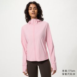 优衣库 AIRism高弹力防紫外线拉链连帽开衫优衣库女装实测UPF100+483281