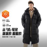 安踏 过膝长款羽绒服男连帽秋冬厚款保暖休闲运动外套男