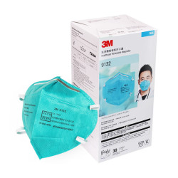 3M 医用口罩N95防尘防飞沫1860透气成人防护整盒包装防雾霾 9132医用口罩N95级 30只整盒