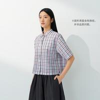 無印良品 MUJI 无印良品 女式 汉麻 棉 短袖衬衫女士衬衣外套女款女装