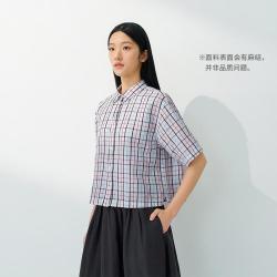 無印良品 MUJI 无印良品 女式 汉麻 棉 短袖衬衫女士衬衣外套女款女装