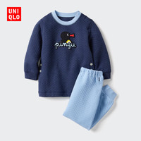 优衣库 婴幼儿Clay Animation压线睡衣长袖宝宝UT起居套装478440 69 藏青色