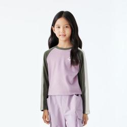 gxg.kids GXG童装春秋儿童T恤女童撞色拼接字母圆领打底长袖上衣