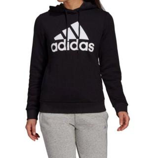 adidas 女款logo印花连帽运动卫衣