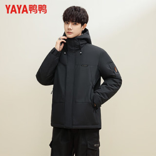 鸭鸭羽绒服 鸭鸭（YAYA）羽绒服 男短款连帽厚款保暖中青年户外工装外套