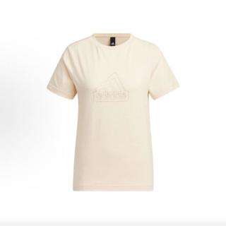 adidas 女款 纯色印花休闲百搭舒适短袖T恤