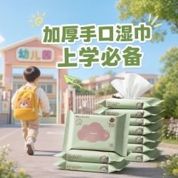 babycare 湿巾10包便携手口湿巾宝宝婴儿加厚湿纸巾湿巾独立小包装