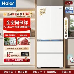 海尔 线下同款509L法式冰箱彩晶面板