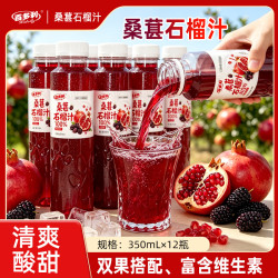 Hidolly 桑葚石榴汁双口味果汁素含维生素350ml*6瓶