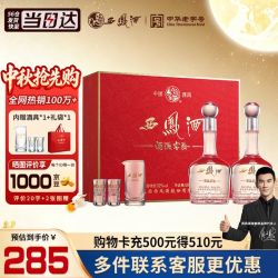 西凤酒 中秋好礼 10年鸿福礼盒 52度凤香型白酒 500ml*2瓶