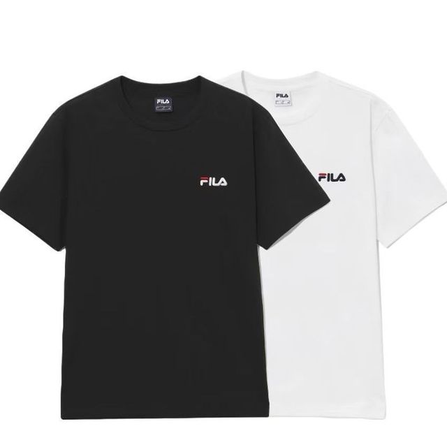 FILA SS26小LOGO圆领刺绣LOGO短袖T恤黑白 FS262RS01X045/42