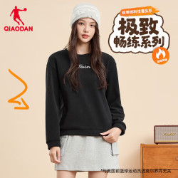 乔丹 加绒卫衣女外套秋冬季保暖圆 黑色 M