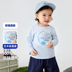 迷你巴拉 男女童宝宝亲肤纯棉艺术家联名长袖T恤春秋