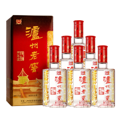 泸州老窖 六年窖头曲 52度浓香型白酒 纯粮 自饮 送礼  52度 500mL *6瓶 整箱装*2箱