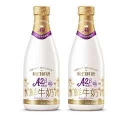 每日鲜语 鲜牛奶A2β酪蛋白720ml*2瓶巴氏杀菌低温早餐鲜奶生牛乳