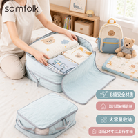 Samfolk 羽绒服收纳袋可视压缩防尘防潮幼儿园被子整理袋旅行宿舍家用粉XL