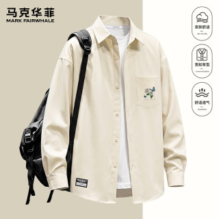 马克华菲 26新款春秋季新款抗皱垂顺宽松长袖衬衣