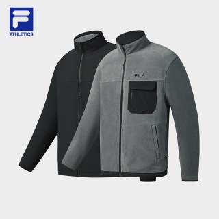 FILA 双面穿户外抓绒衣外套秋冬男女款保暖摇粒绒内胆运动上衣