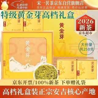 宋一 茶叶礼盒安吉白茶黄金芽绿茶特级2026新茶5罐礼盒装258g