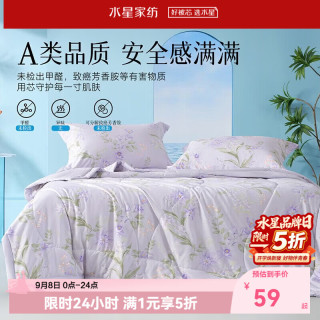 水星家纺 集团出品  百丽丝大豆纤维夏凉被 A类抗菌空调被子 可水洗薄被芯 [A类大豆云感夏被+可机洗] -紫 150cm*200cm