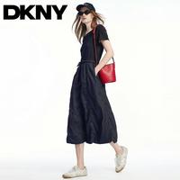 DKNY 拼接抽褶花苞型连衣裙