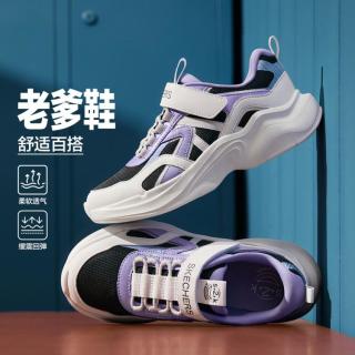 斯凯奇 女中大童|秋季女童鞋老爹鞋运动休闲鞋日常搭扣低帮