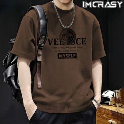 IMCRASY 男式纯棉短袖T恤 夏季新款宽松印花上衣