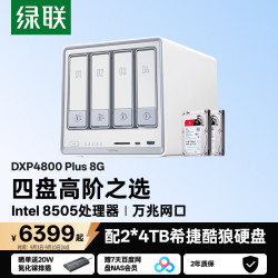 绿联 万兆网口 NAS网络存储 8G内存 8T四盘位 万兆网口  2块 8GB