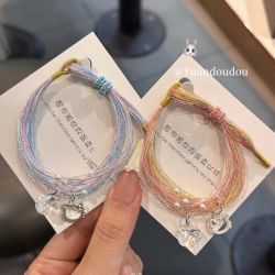 非金属手链 端午Kitty五彩绳手链女小众高级感手工编织手绳可调