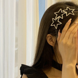 曼露 铁合金发饰 y2k镂空满钻星星发箍简约甜酷网红百搭少女头箍发饰