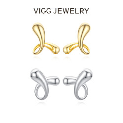 VIGG JEWELRY VIGG 铜合金耳饰 螺旋水滴耳钉 简约素款百搭