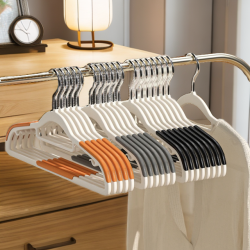 炎禹 家用整理师轻奢挂衣架防滑收纳师日式环保无痕植绒衣架防肩角