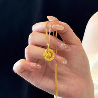 铜合金项链 国潮新中式玫瑰花园项链女织梦网吊坠简约轻奢高级感