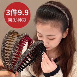 植绒水头箍洗脸发箍女2023年新款带齿碎发整理发卡网红百搭女士