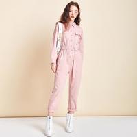 限尺码：Artka 工装风连体裤女时尚衬衫领高腰翻边女士裤子棉质腰带夏秋装
