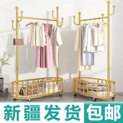 衣架落地式卧室挂衣架家用晾衣架衣帽架轻奢立式置物