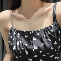 银奥 吊坠925银 925银轻奢精致转运珠爱心吊坠项链女小众潮流ins时尚