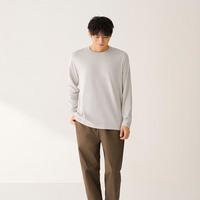 無印良品 MUJI 无印良品 男式 棉混 长袖T恤 男士男款 秋季男装打底上衣