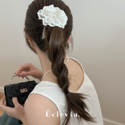 E3200春夏新款白色山纯色发圈超仙优雅 网红发圈小香风发绳
