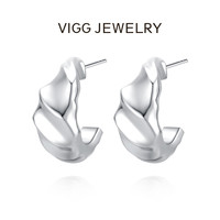 VIGG JEWELRY VIGG 铜合金耳饰 流沙耳钉 气质轻奢时尚百搭小众简约个性设计感