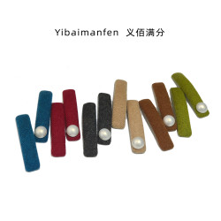 义佰满分韩系毛呢一字珠珠发夹气质发夹女侧边刘海碎发夹子头饰