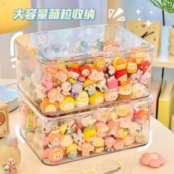 透明萌粒收纳盒置物长方形盲盒高颜值儿童展示盒展示架塑料大容量