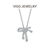 VIGG JEWELRY VIGG 坠链均925银合成锆石 蝴蝶结 轻奢简约项链耳环时尚百搭饰品