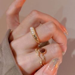 法式复古宫廷猫猫石活口指环女时尚个性小众品质高级感轻奢简约