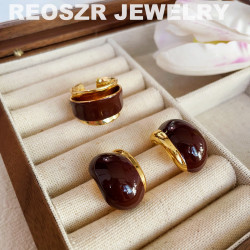 Reoszr/洛恣 钛钢戒指 戒指百搭法式小众彩色ins气质开口戒