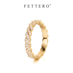 fettero 铜合金戒指 轻奢欧美百搭镶钻