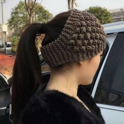 毛线宽边发带针织宽边发箍秋冬女头饰手工头箍编织外出气质时尚