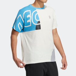 adidas 透气速干 蓝色 L码 运动T恤
