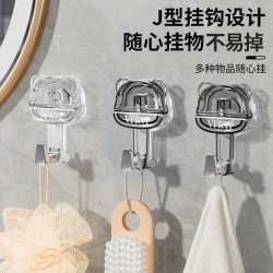 轻奢小熊吸盘挂钩免打孔浴室无痕强力吸盘挂钩卫生间门后衣服挂钩